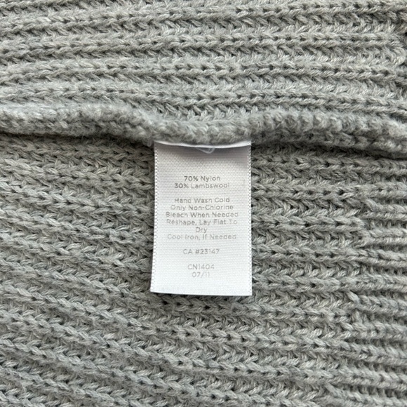 Talbots Women’s Gray Lambswool Open Knit Cardigan Sweater Small Petite - Picture 9 of 12